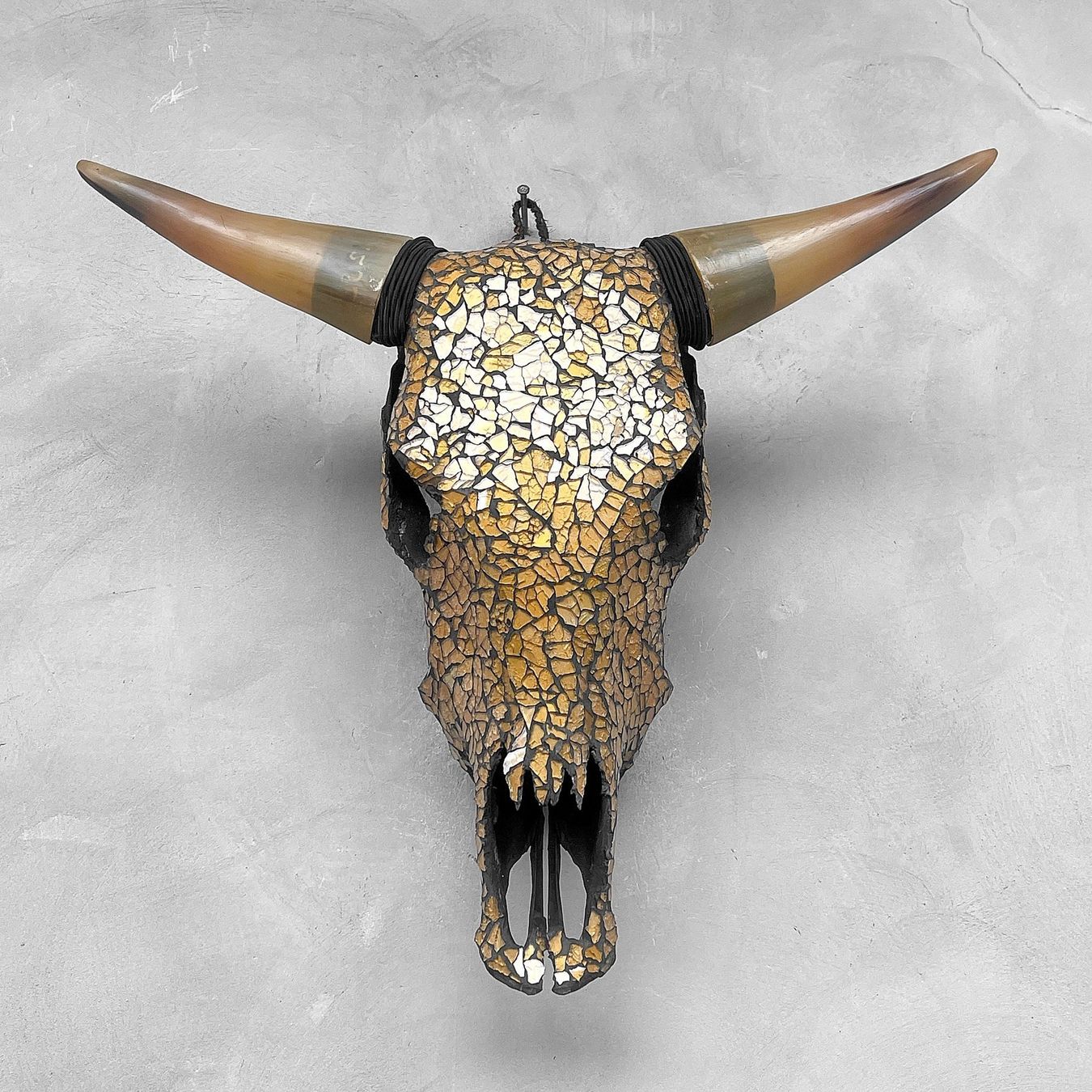 Sculture & Statue: Glasmosaik-Inlay - Schädel - Bos Taurus – Usato da Bruettisellen venduto da Collector_Store