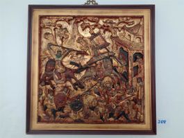 China Holzrelief geschnitzt vergoldet