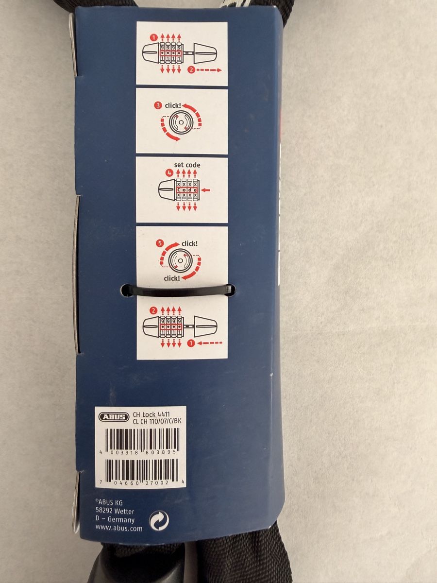 Abus Lucchetti: Neues Abus Kettenschloss 4411 110cm mit Zahlencode – Nuovo e nell'imballaggio originale da Schaffhausen venduto da Resell_SH 2