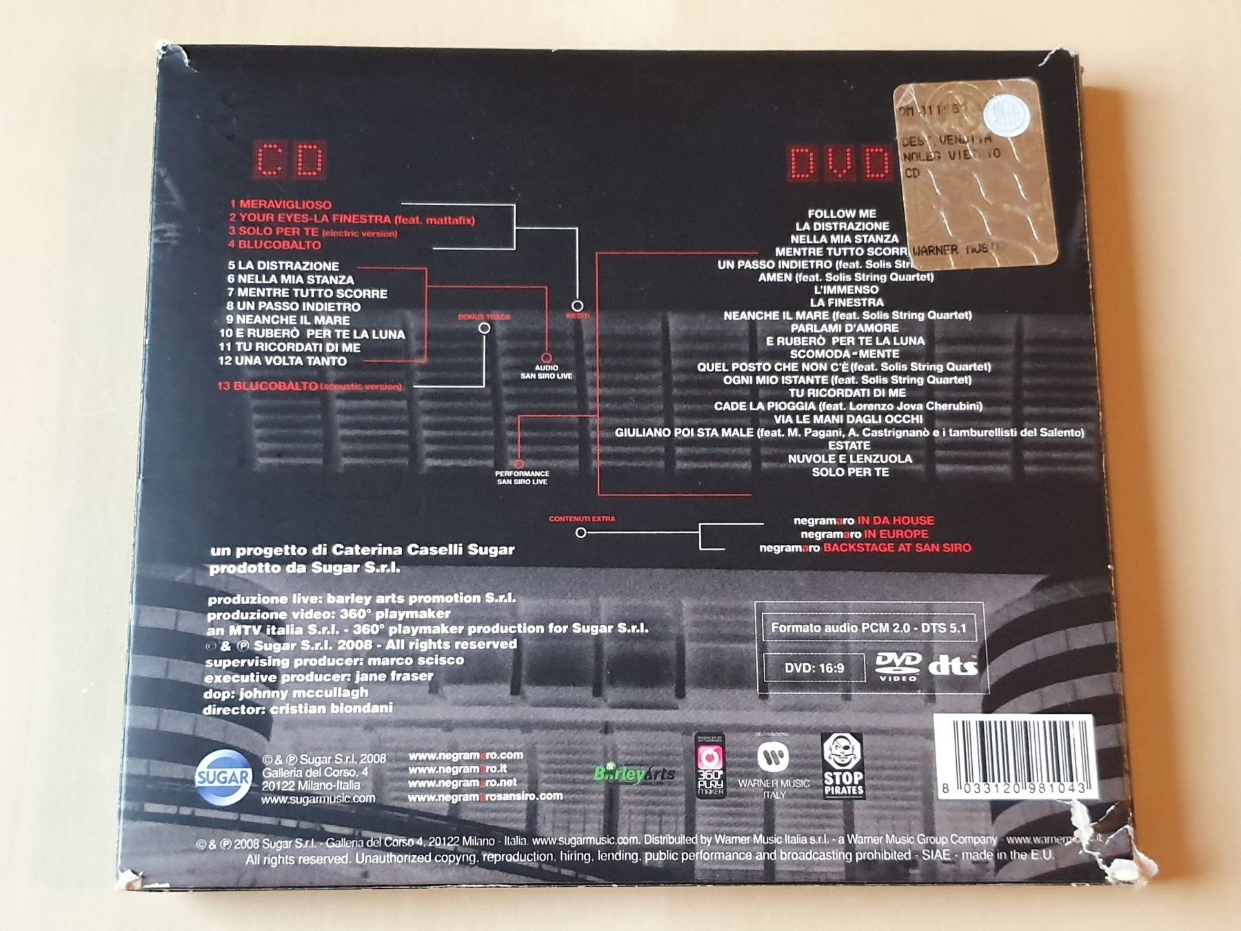 CDs: Negramaro San Siro live – Gebraucht aus Stansstad von collectorsshop 1