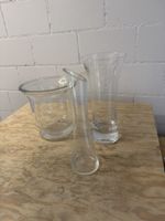 Drei Glasvasen Set transparent verschiedene Formen gebraucht
