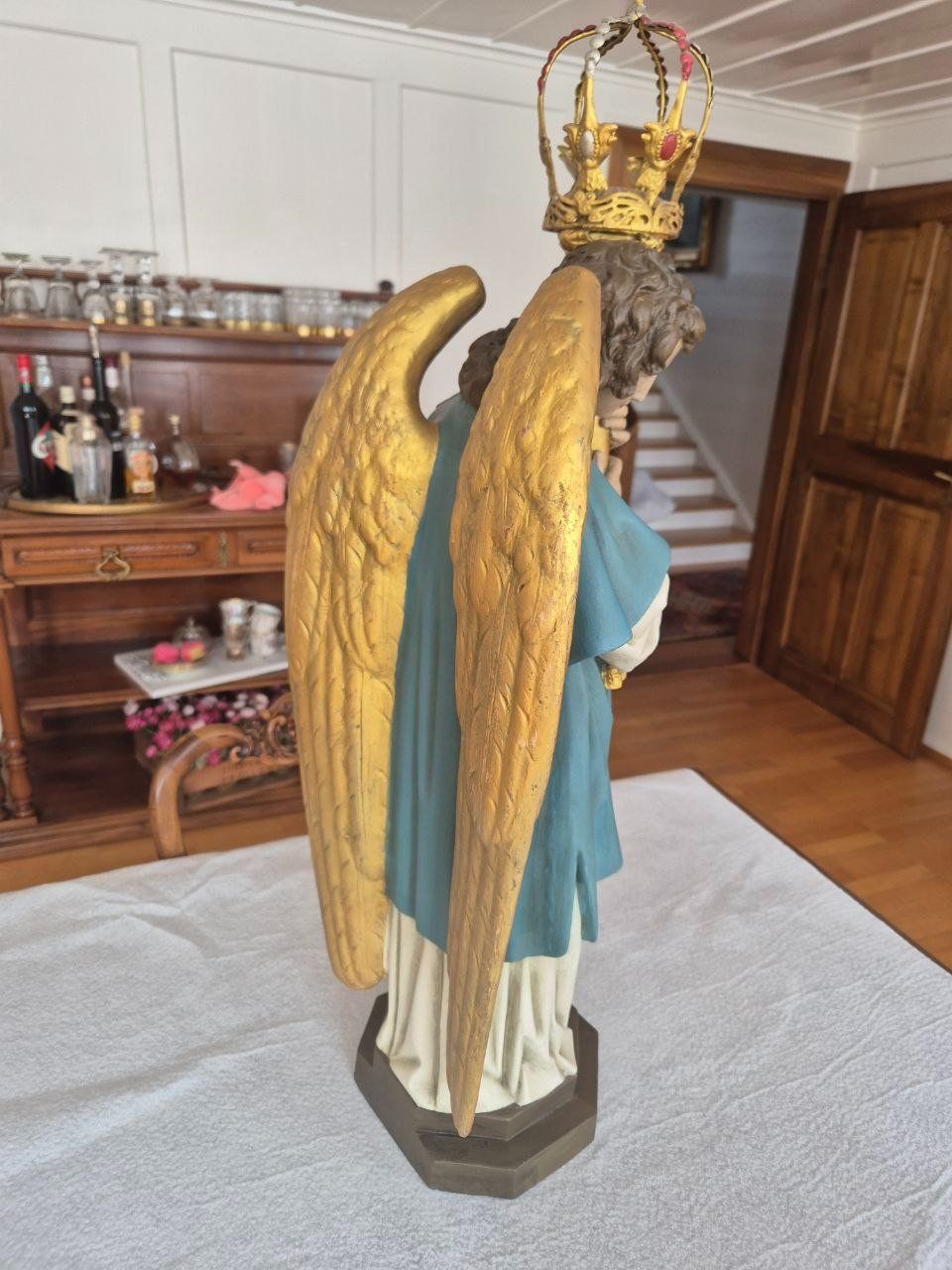 Statuette: Erzengel mit Zepter aus Gips ca. 1920 oder früher. – Usato da Speicher venduto da Ramtha1 3