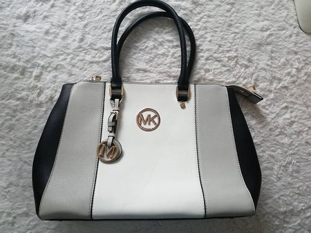 Handtasche schwarz/grau/weiss