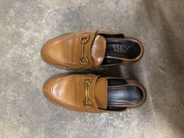 Mules compensées marron ZARA
