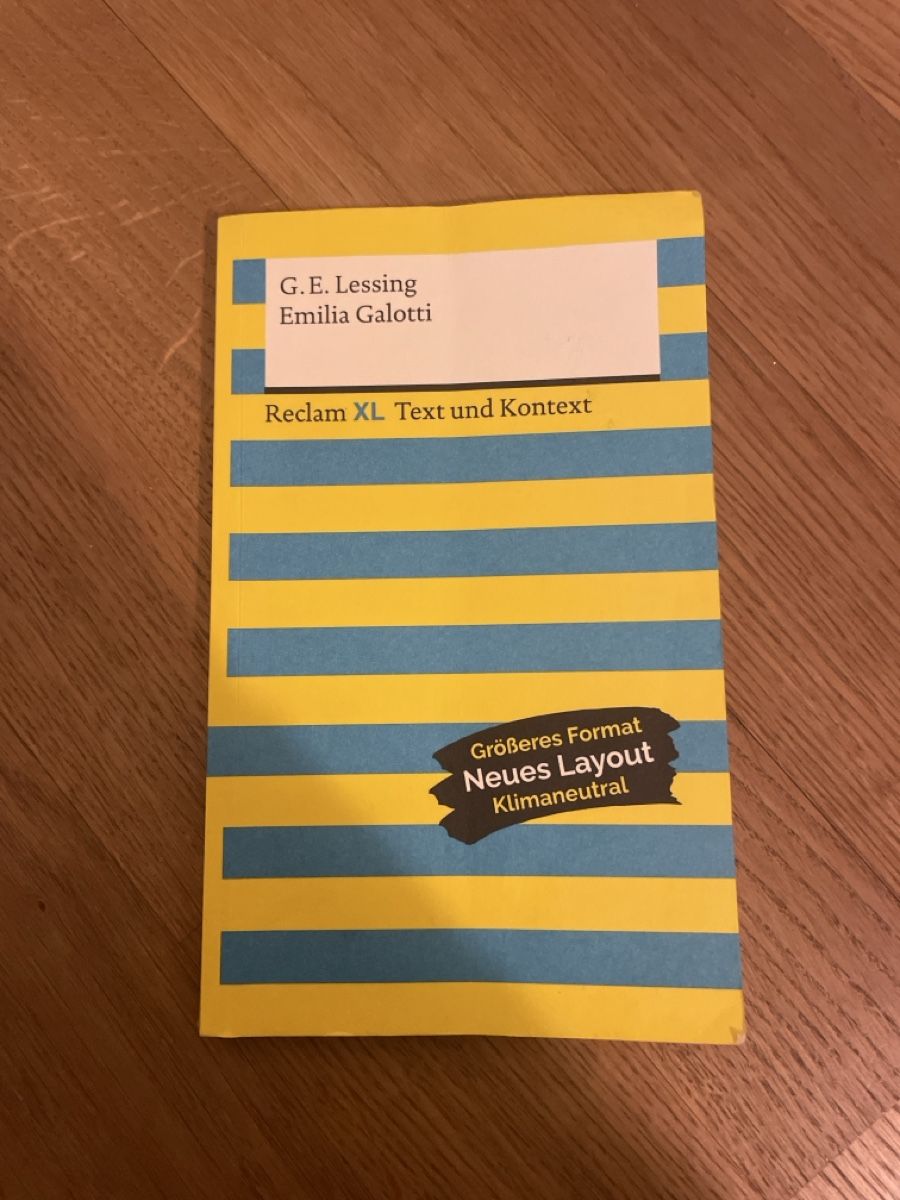 Libri: Lessing Emilia Galotti Reclam – Usato da Cham venduto da livvv