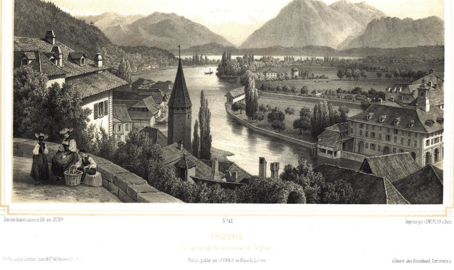 Stiche: Thun Tonlithographie von Deroy – Gebraucht aus Rafz von Helvet32 1