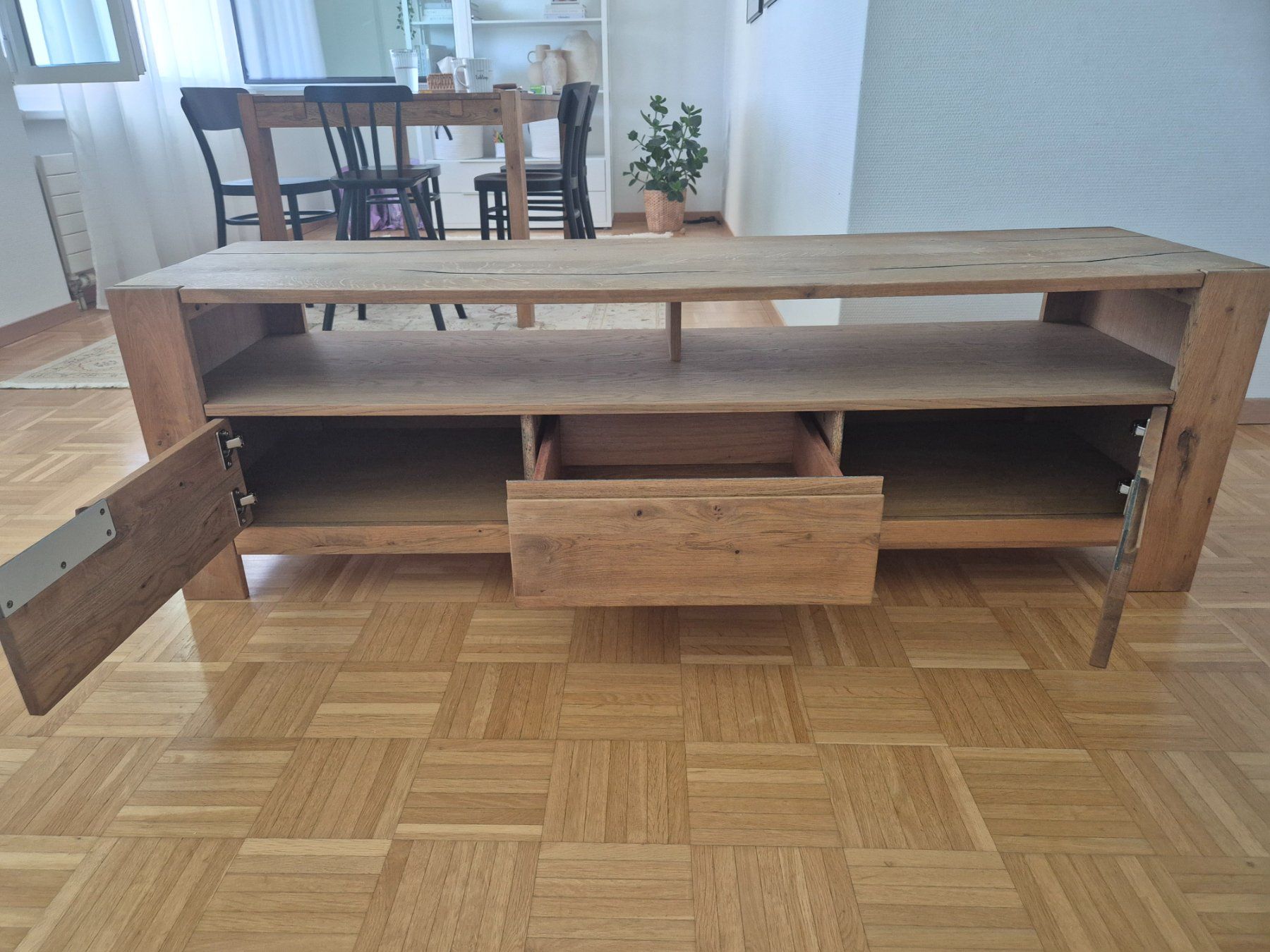 Conforama Meubles TV: TV-Möbel Holz Eiche mit Schubladen und Türen – D'occasion à Kloten par mavis02 1