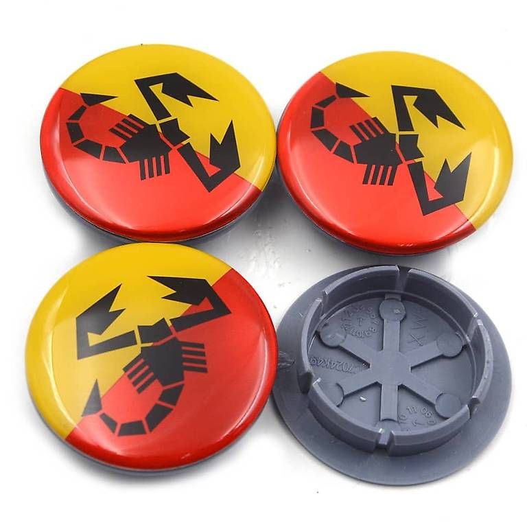 Abarth Tutti pezzi di ricambio auto: 4er Set Nabeldeckel Gelb/Rot Abarth 50mm – Nuovo e nell'imballaggio originale da Bellikon venduto da Kekko11