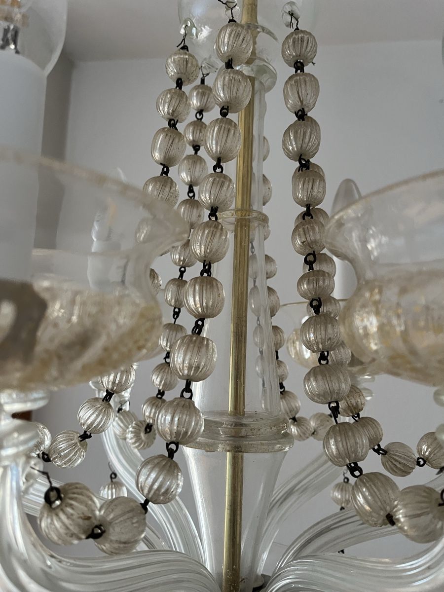 Lustres & lampes de plafonds: Murano-Kristallglaskronleuchter mit Goldsplitter – D'occasion à Basel par nm7_zx92 1