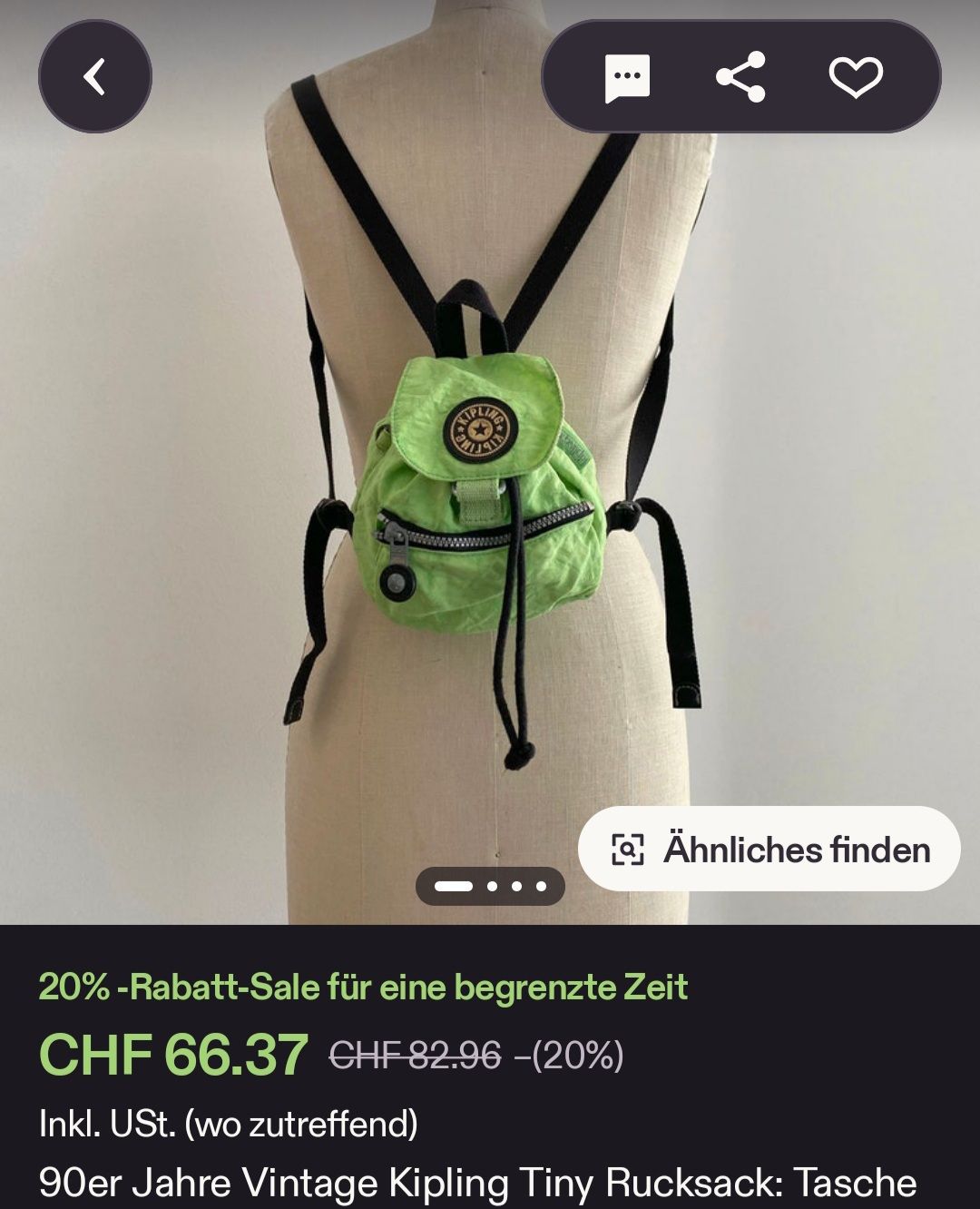 Kipling Borse & Zaini: Vintage 90er - Kipling Rucksack – Usato da Wangen b. Olten venduto da SecondStory4u 9