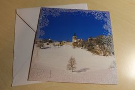 4 Stück Weihnachtskarten mit Kuverts 14 x 14 cm - NEU