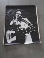 Grosses Wandbild Stoff Textil Gitarrenspieler schwarz weiss