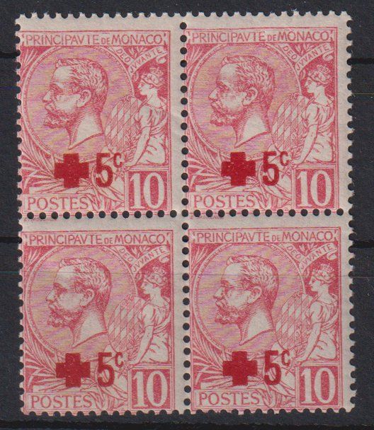 Alle Briefmarken: MONACO: Rotkreuz 4erblock ** – Neu (gemäss Beschreibung) aus Eschlikon TG von PhilCon