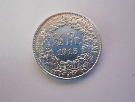 50 Rp. 1916 silber  unz/stgl