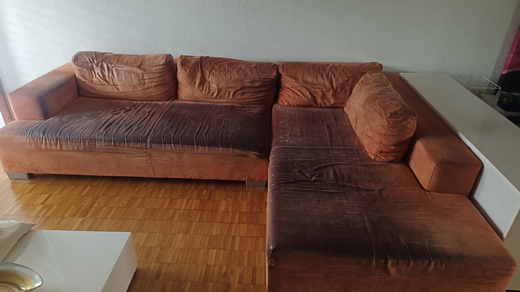 Conforama Sofas: Ecksofa orange mit Gebrauchsspuren GRATIS – Defekt aus Schlieren von Pangbuddie 1