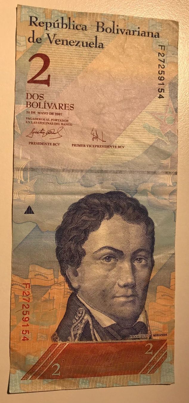 Banconote: Venezuela 2 Bolivares 2007 – Usato da Algetshausen venduto da Carrhard