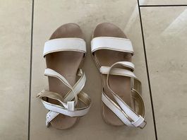 Sandalen Weiss/Gold Grösse 39 Sommerliche Begleiter! ☀️