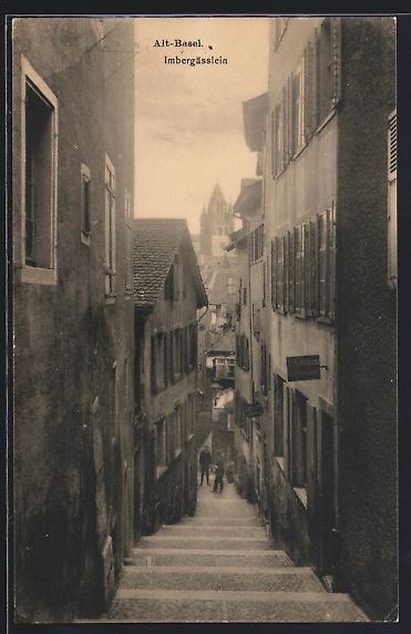 Cartoline postali: AK Basel, Imbergässlein in der Altstadt – Usato da Berlin venduto da bartko-reher