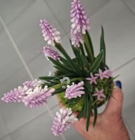 Künstliche Muscari Pflanze 20 cm im Topf Blau/Rosa