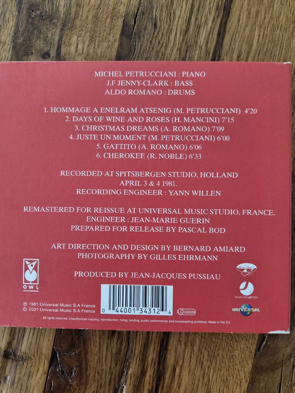 CD: MICHEL PETRUCCIANI J.F JENNY-CLARK ALDO ROMANO – Nuovo (secondo la descrizione) da Zofingen venduto da Tinpan 4