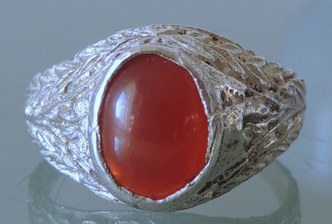 Anelli: Handgearbeiteter Silber 800 Karneol Fingerring Gr. 62 – Usato da Waldenburg venduto da schaller707