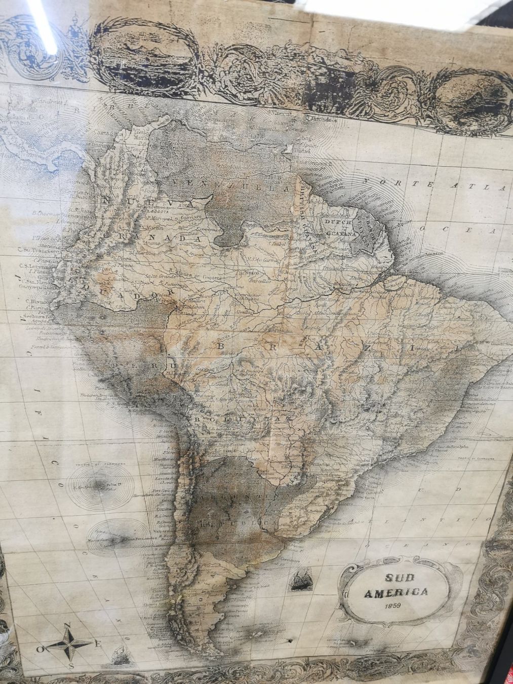 Cartine & Atlanti: CARTE GÉOGRAPHIQUE SUD AMERICA 1859 – Usato da Genève venduto da Qanil77 3