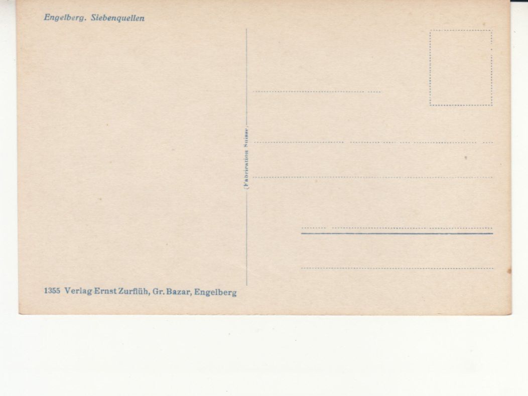 Ansichtskarten: Engelberg Siebenquellen ca. 1930 – Gebraucht aus Bürglen TG von StampGraf 1