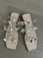 Sandalen transparent mit Nieten gross Gr.37-38, Versand 9.-