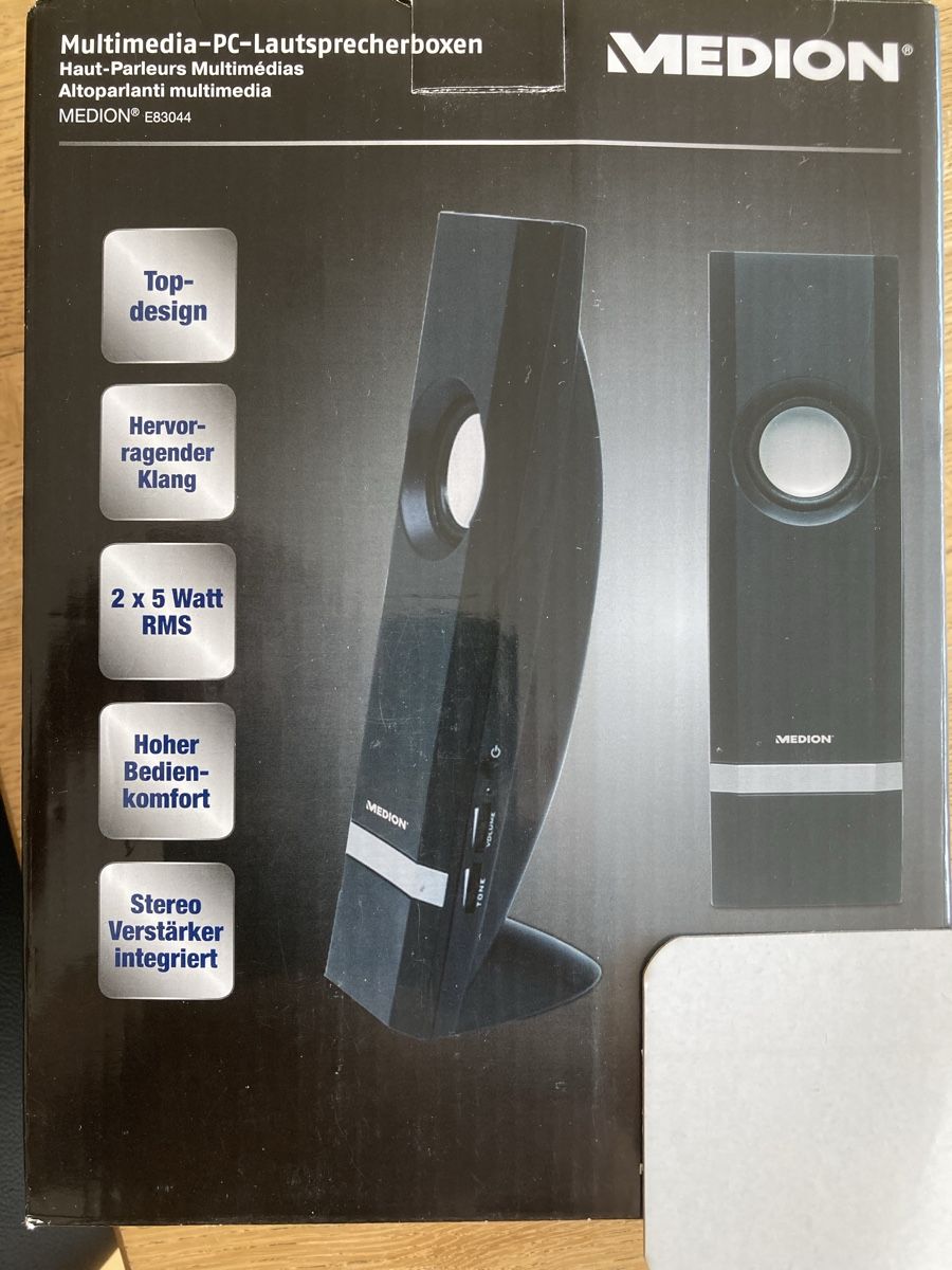 Lautsprecher: MEDION E83044 Multimedia Lautsprecher PC schwarz – Neu und originalverpackt aus Effingen von Fylarama