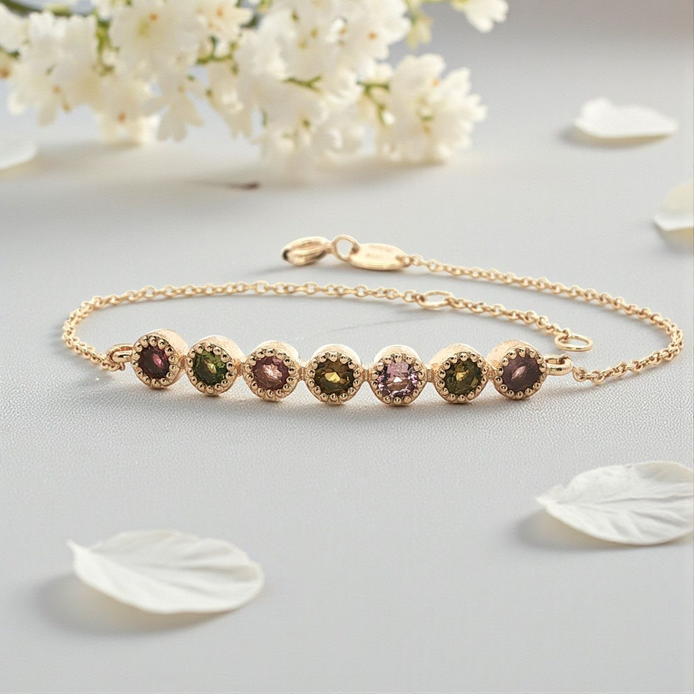 Olga Ribler Bracciali & Braccialetti: Silberarmband mit 7 Multiturmalinen – Nuovo (secondo la descrizione) da Luzern venduto da Schmuckoutlet