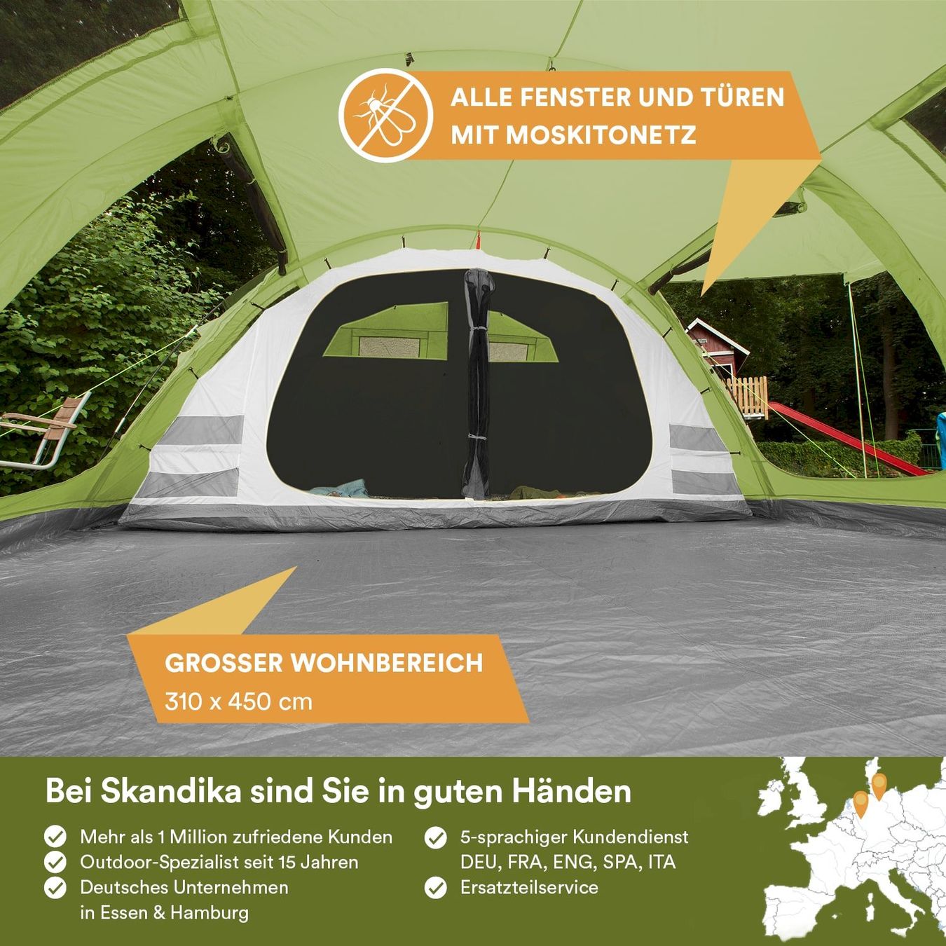 Tentes: Skandika Gotland 6 grün – Neuf avec emballage d'origine à Bottighofen par zaap 3