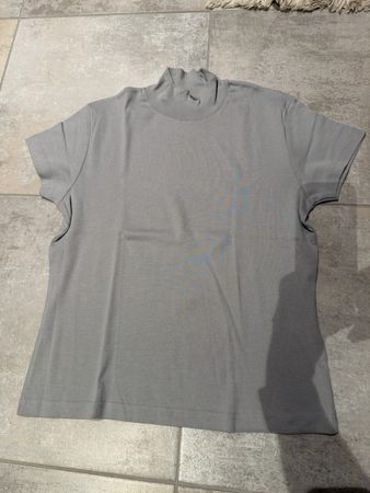 Biaggini Shirt, Rollkragen, Kurzarm, Graues Top, XL