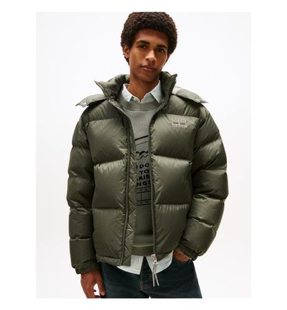 Tommy Hilfiger Daunenjacke Herren - Gr. L – Khaki - Neu