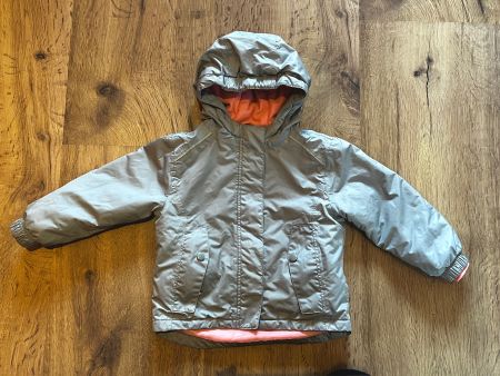 Silbern/grau-rosa Kinder - Winterjacke, Gr. 98/104