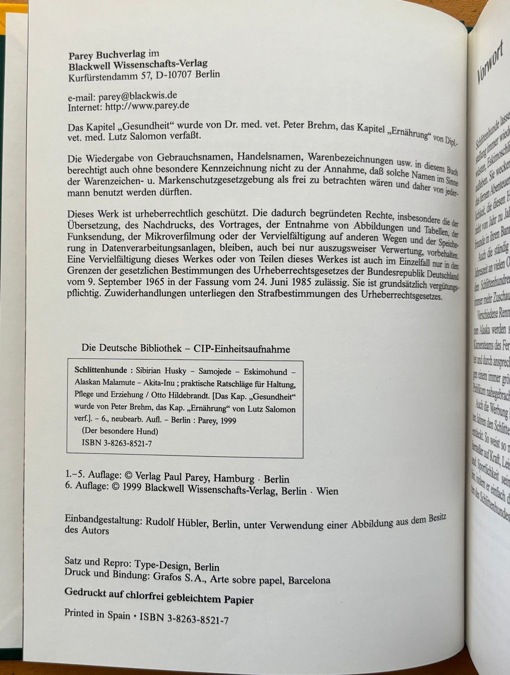 Libri: Hildebrandt Otto, Schlittenhunde – Nuovo (secondo la descrizione) da Sarnen venduto da Livres 3