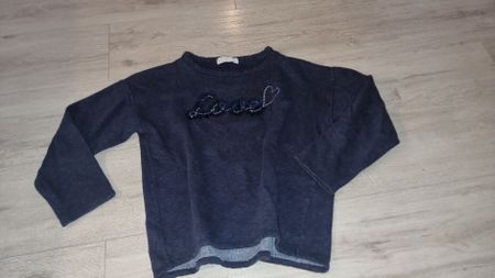 Schöner dunkelblauer Pullover mit "Love" Schriftzug, 158/164