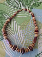 Collier fantaisie en bois perles look bohème 