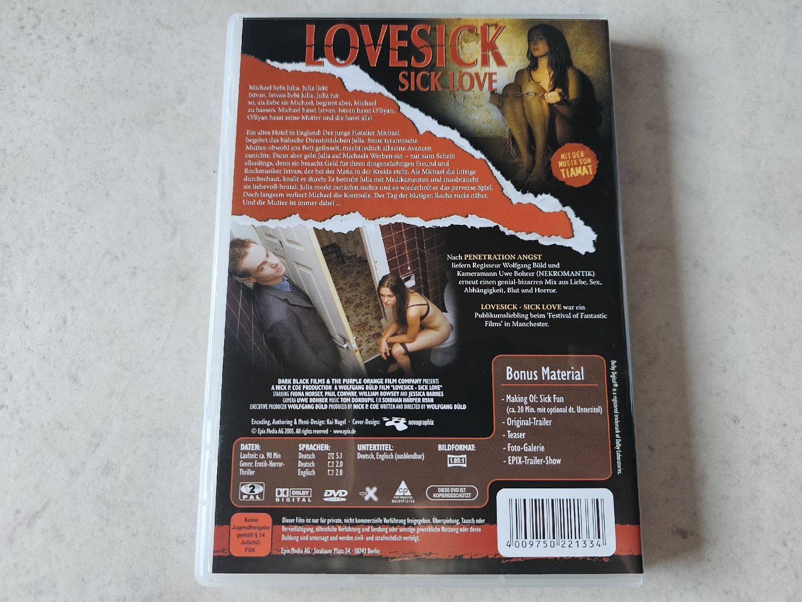 Tutti i DVDs: Lovesick  -  Sick Love  /  Ungeschnittene Version – Usato da Schneisingen venduto da backstore24 1