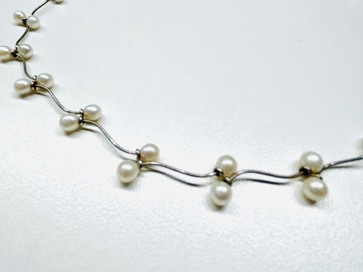Catenine: Silberhalskette mit Perlen, elegant & zeitlos! – Usato da Gunten venduto da starfish3 1