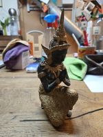 Buddha Figur sitzend gold/schwarz 21cm Asien (DU)