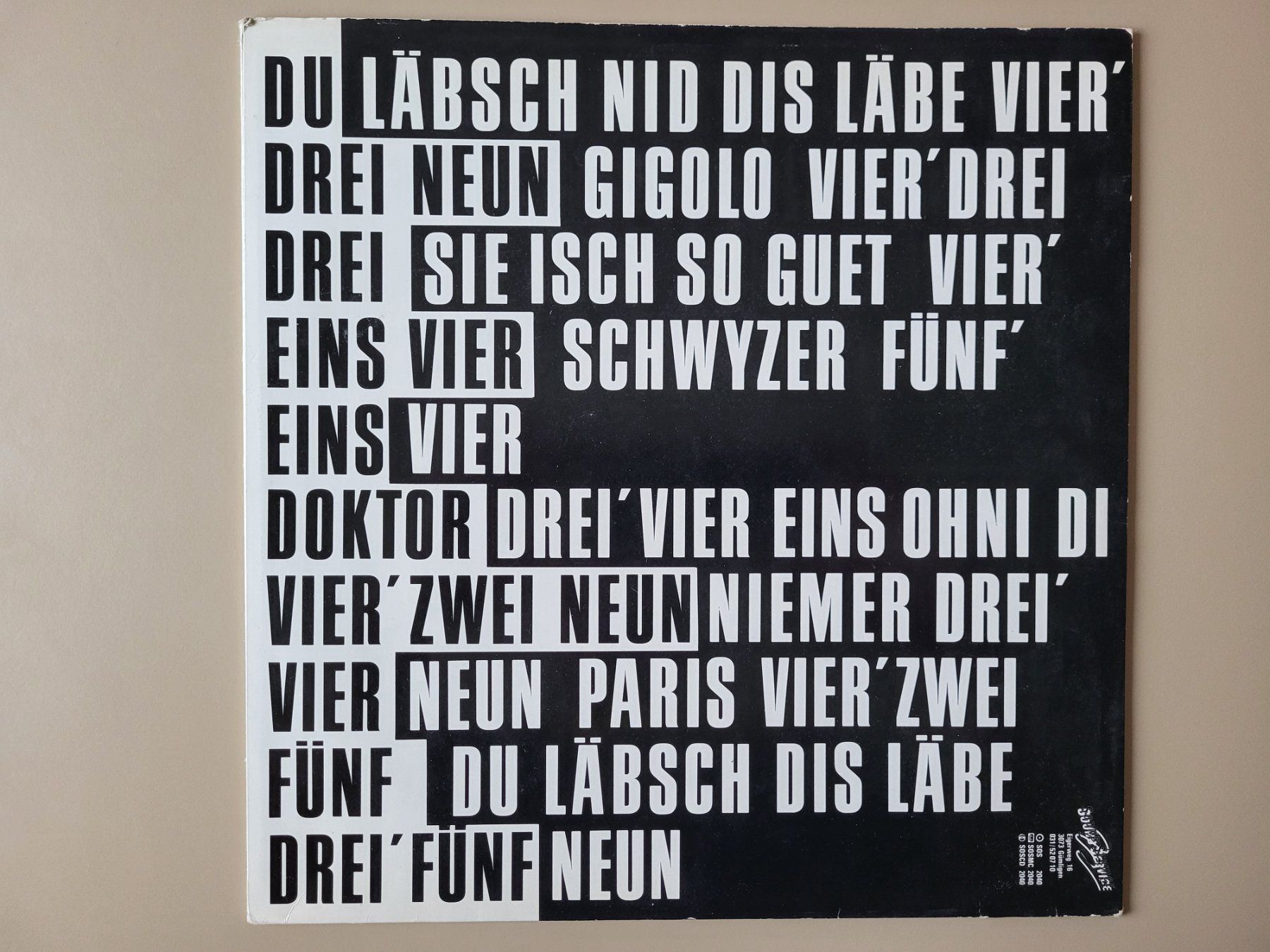 Dischi in vinile: Dani Siegrist Band - EINS - 1987 - Vinyl – Usato da Wilen b. Wollerau venduto da 4banger 1
