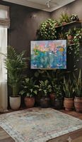 Gemälde Seerosentraum handmade 70×100