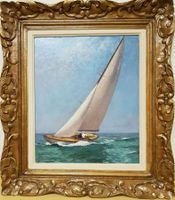 très beau tableau voilier naviguant