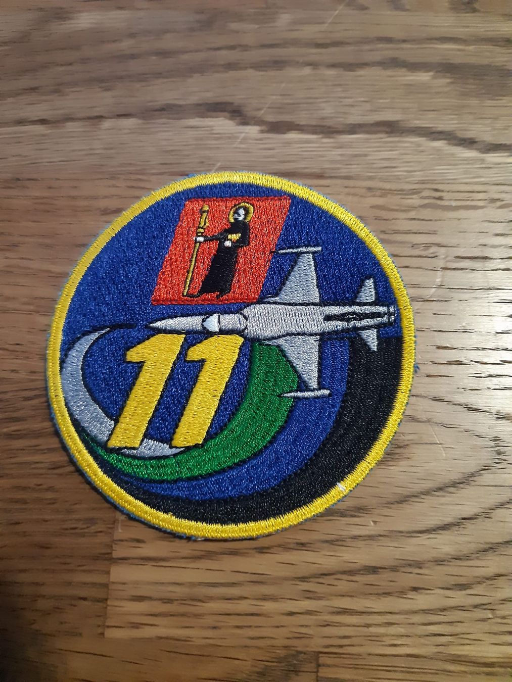 Schweizer Armee Plaketten & Abzeichen: Abzeichen/Patch Fliegerstaffel 11 Schweizer Luftwaffe F-5 – Neu und originalverpackt aus Derendingen von Nellino01