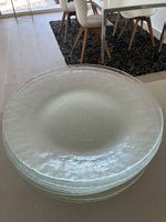Lot de 10 assiettes de présentation en verre épais 