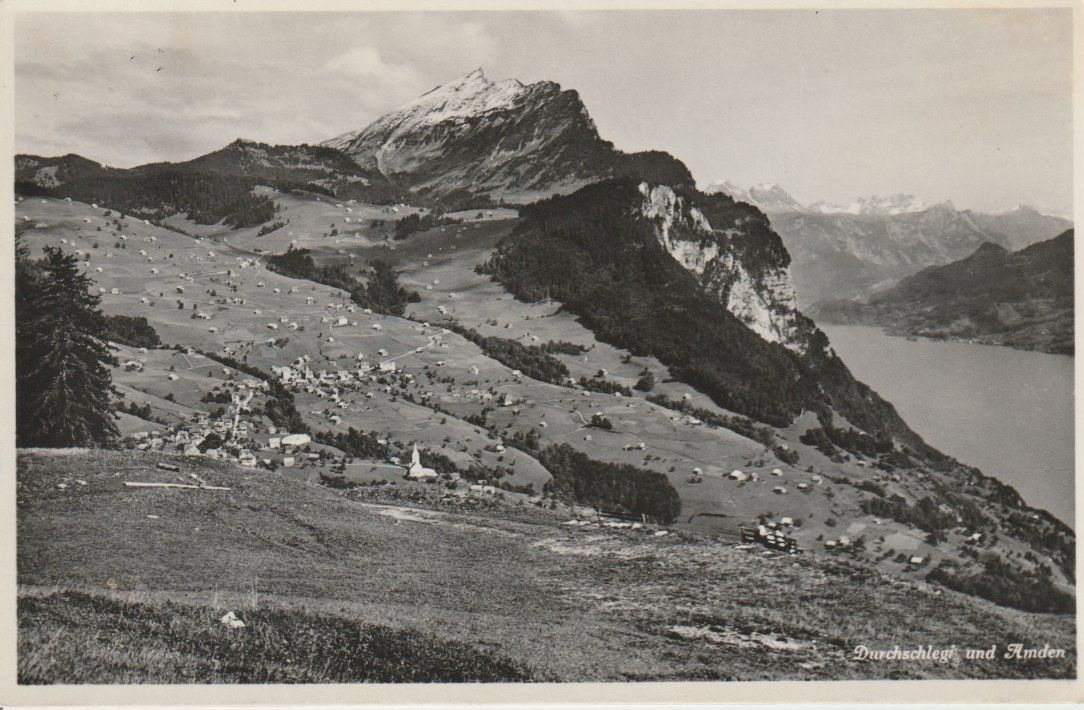 Cartoline postali: CH 118 Amden mit Durchschlegi, 1938 – Usato da Freienbach venduto da Bhaltis