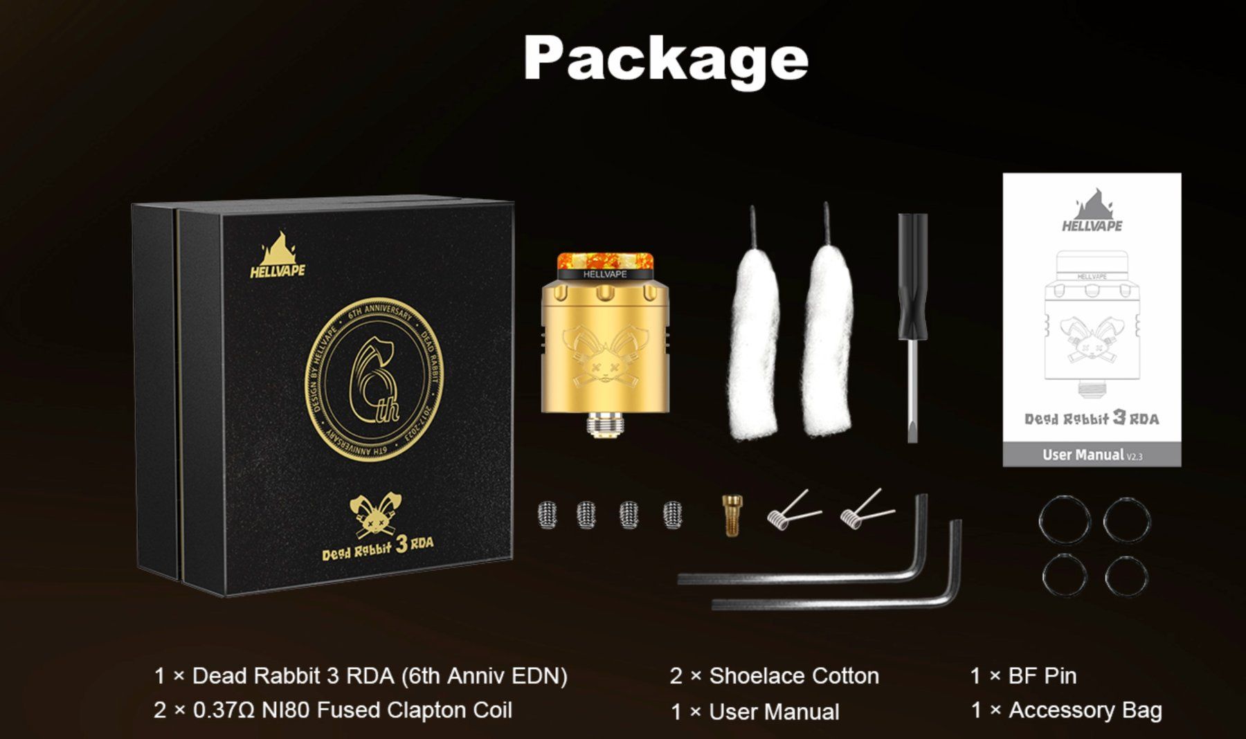 Altri Prodotti per fumatori: Hellvape Dead Rabbit 3 RDA 6th Ann. Edition (never used) – Nuovo e nell'imballaggio originale da Genève venduto da Lee_Ramirez