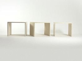Vintage Travertin Beistelltisch · Monolith · 40×40×45 cm ·