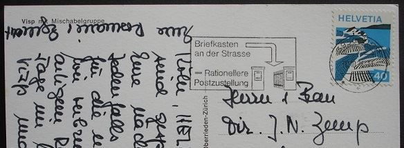 Cartoline postali: VISP mit Mischabelgruppe – Usato da Jona venduto da philajona 1