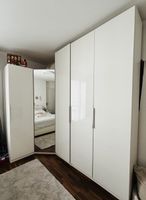 Kleiderschrank weiss mit Spiegel Türen 250x200x60 cm